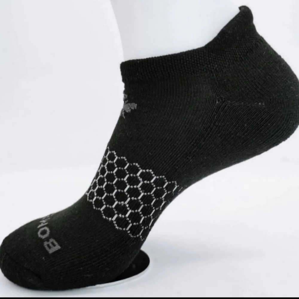 Bombas Ankle Socks Large 3 Pair Unisex Womens & Mens Honeycomb Black/Grey BNWT - Picture 7 of 12
